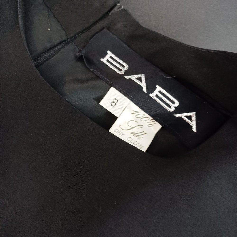 BABA Dress LS 3 Color Sleeve Silk Shift 8 - Picture 5 of 5